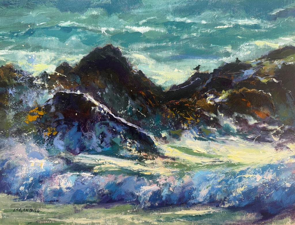 West Coast Spray, oil, 9x12"